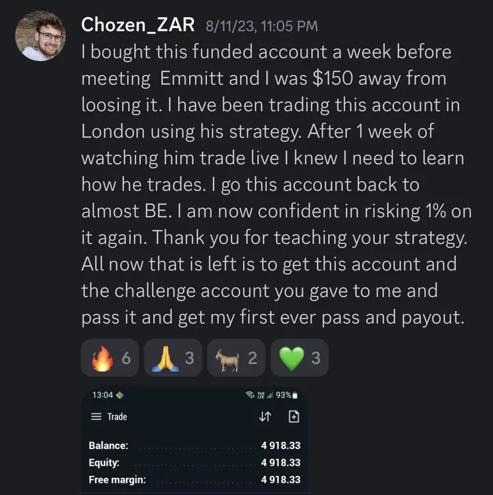 Chozen_ZAR got his funded account back to almost breakeven using the strategy