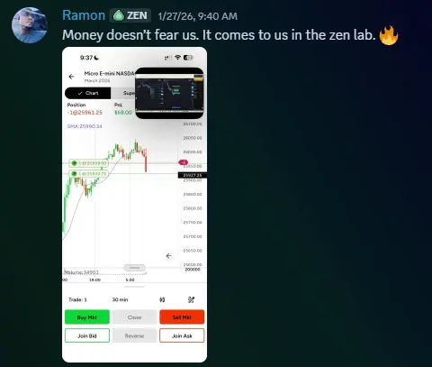 Ramon: Money doesn't fear us. It comes to us in the zen lab.